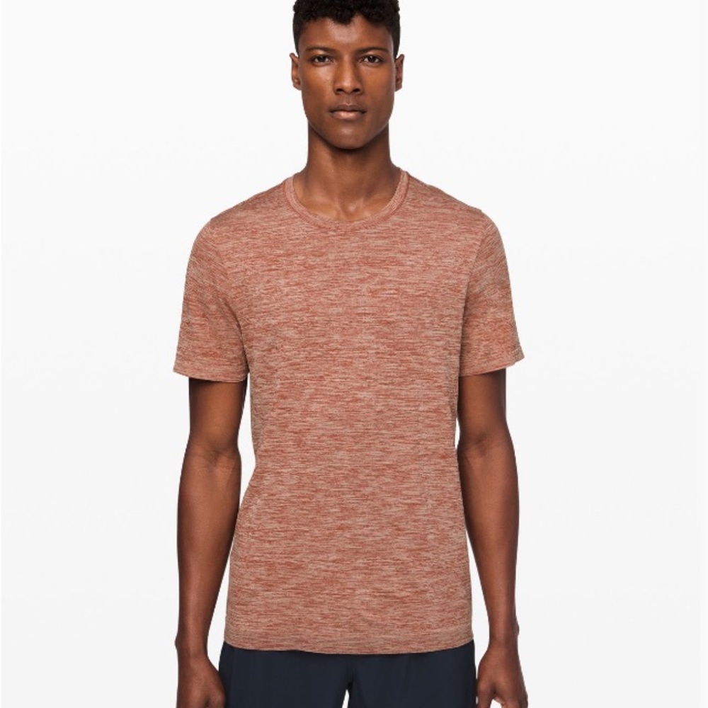 Lululemon Metal Vent Breathe Short Sleeve Shirt Size Medium Dark Terracotta